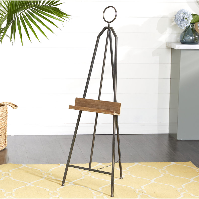 Golnar Black Metal Large Free Standing Adjustable Display Stand Easel, 66.25" H x 21" W x 19.13" D