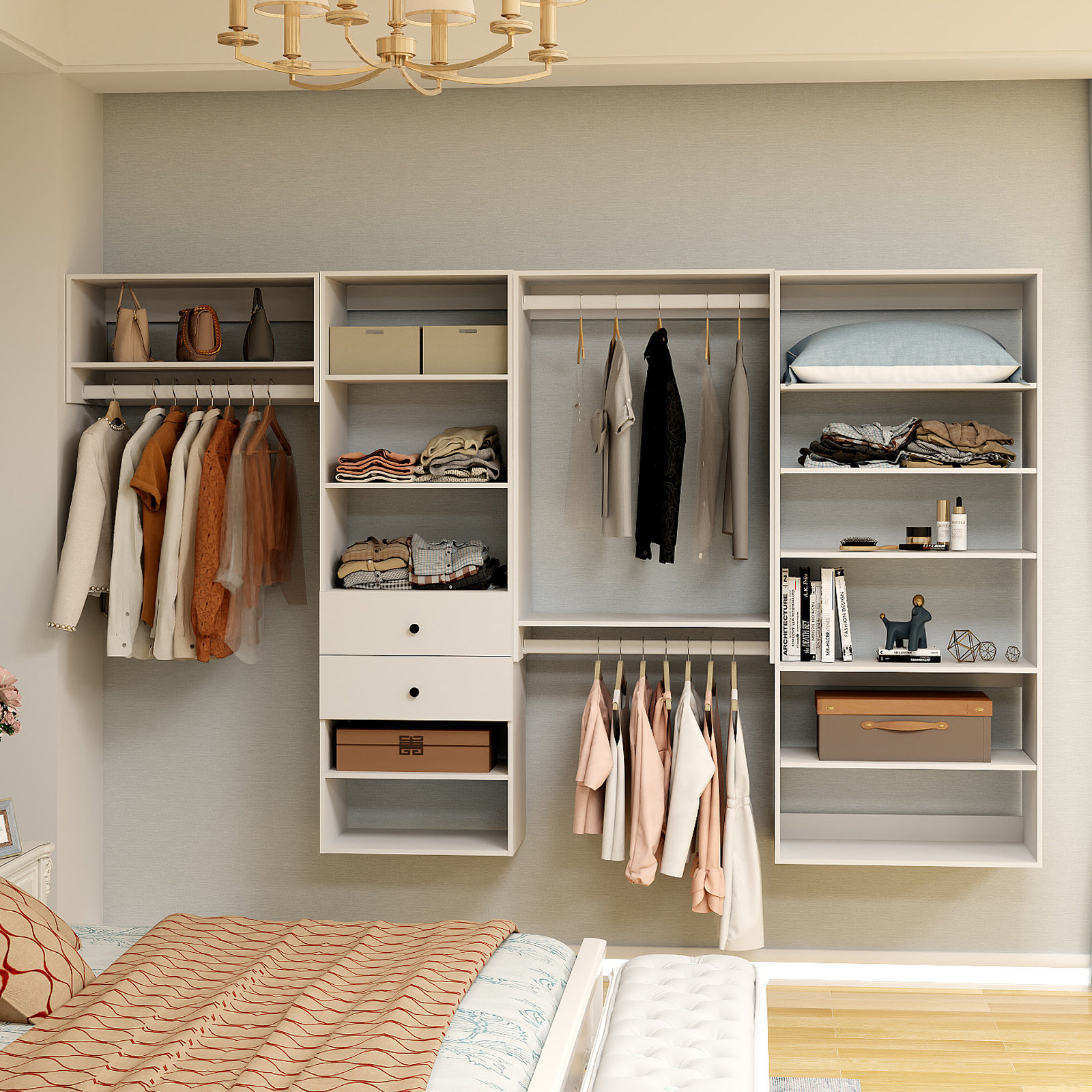 Latitude Run® Akimitsu 118.12'' Closet System | Wayfair