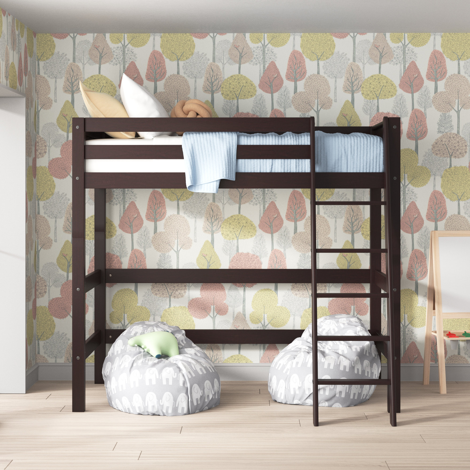 Burkley Twin Solid Wood Platform Loft Bed by Mack Milo