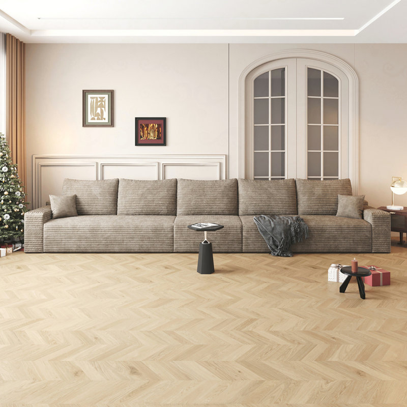 Canapé modulaire avec siège profond Boneless Cloud, H 37,8 po x l 168 po x P 39,4 po, Chameau, 5
