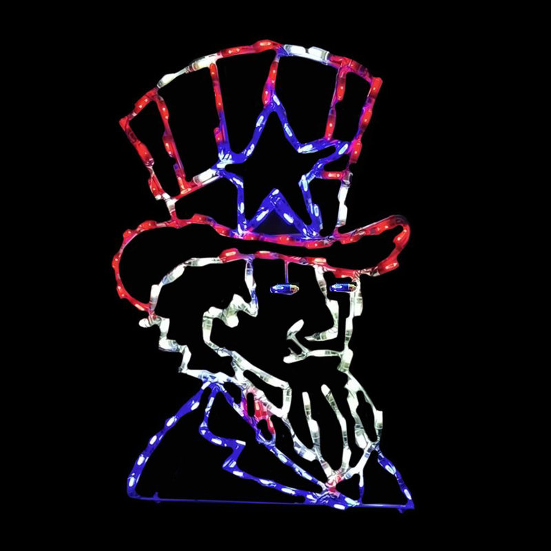 Uncle Sam Head Patriotic LED Display