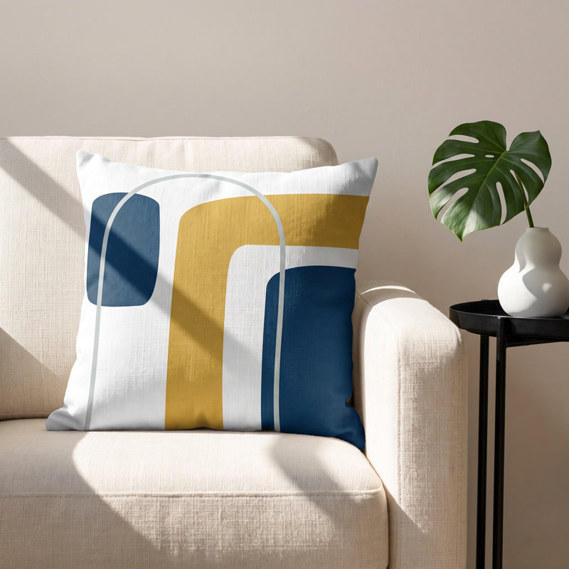 Denny Cotton Throw Pillow, Down, Sage, Square 20"