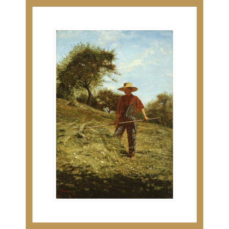 Haymaker par Winslow Homer - Impression sur toile encadrée, H 21,75 po x l 16,85 po