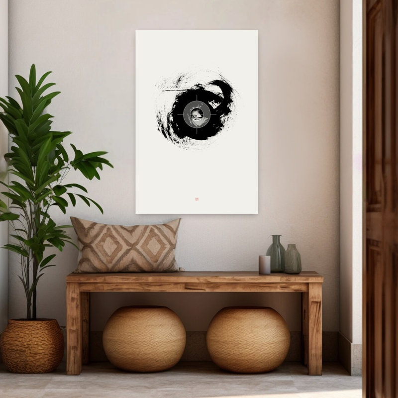 Art abstrait abstrait abstrait contemporain "Enso", H 48 po x l 32 po