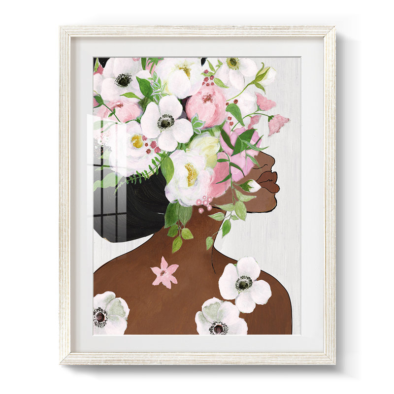 Motif floral - impression encadrée, H 28,5 po x l 20,5 po, Blanc