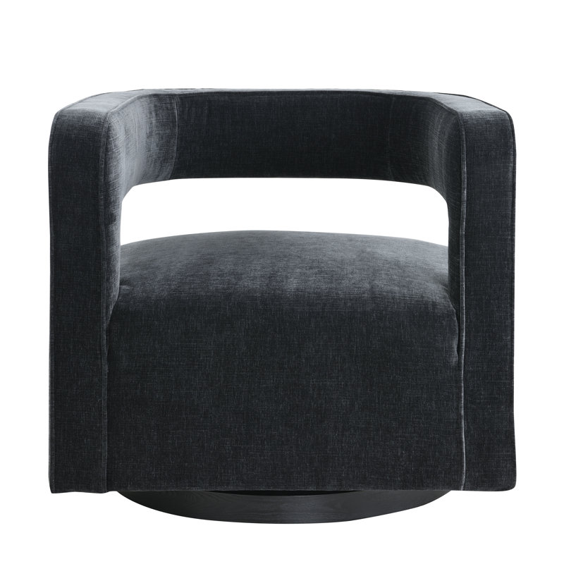 Fauteuil demi-tonneau pivotant Bilyou, Tissu performance noir