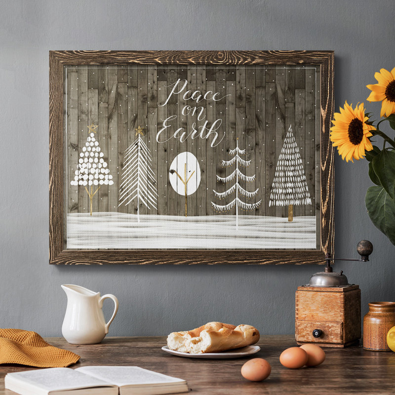 Boisé blanc, collection de Noël A, H 14 po x l 20 po x P 1,5 po, Noyer