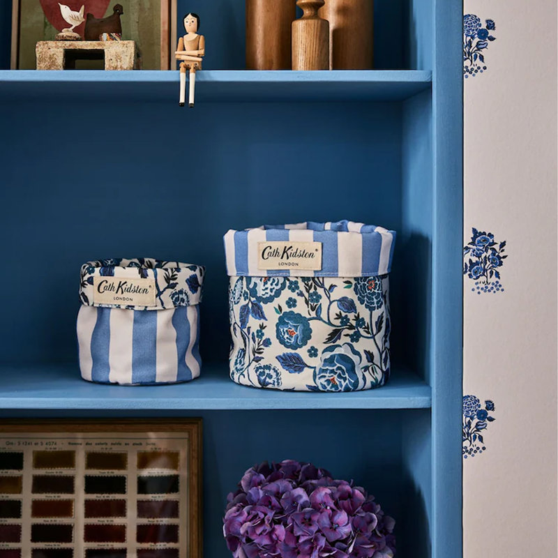Cath Kidston Set of 2 Blue Floral Reversible Storage Bags