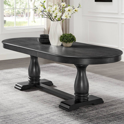 Extendable Oval Wooden Dining Table