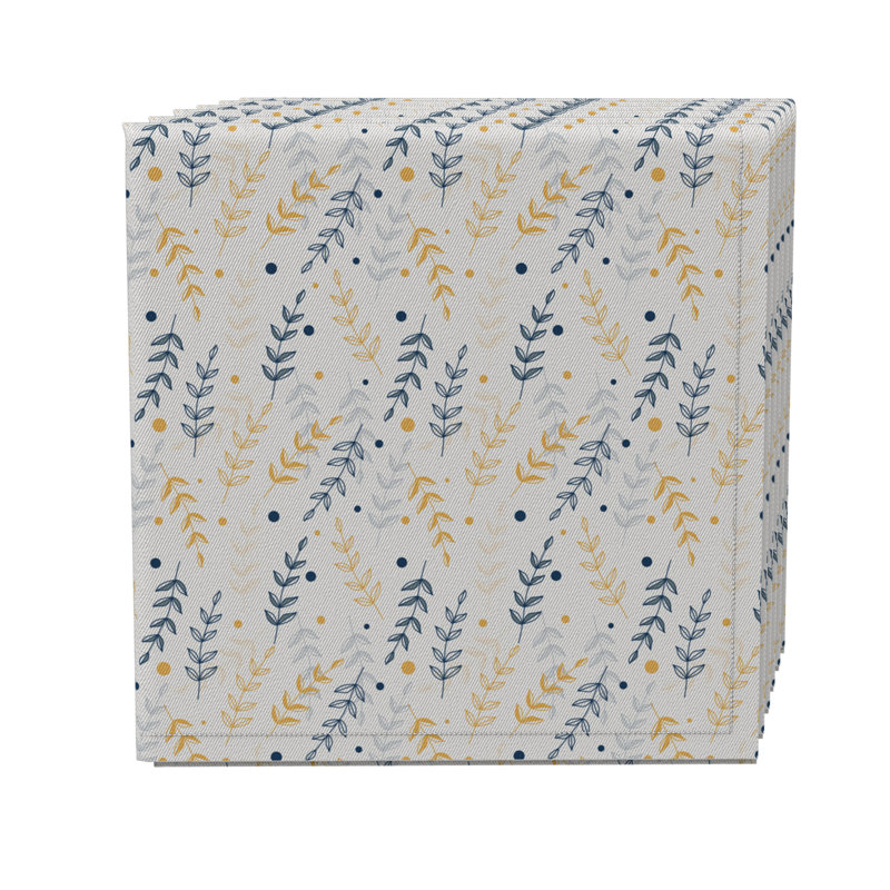 Cotton Twill Floral Square Napkin
