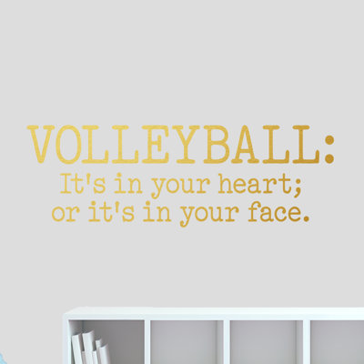 Décalcomanie murale coeur volleyball