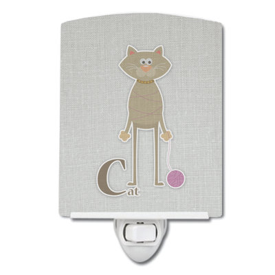 Alphabet C pour chat veilleuse en céramique
