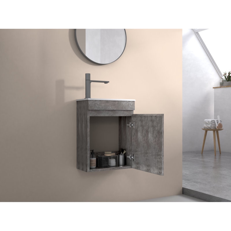 Meuble-lavabo de salle de bain avec lavabo, meuble-lavabo mural avec lavabo et portes, meuble-lavabo de salle de bain