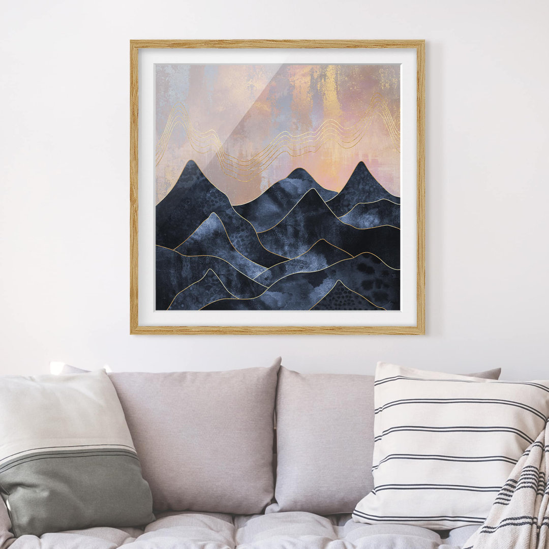 Gerahmtes Poster Golden Dawn over Mountains