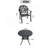 Set Of 3 Cast Aluminum Patio Furniture With Brown Cushions
