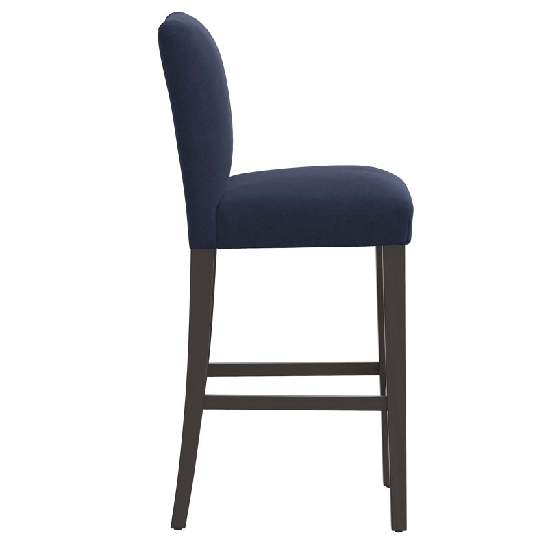 Hadrien Bar & Counter Stool, Bar Stool (31” Seat Height), Classic Navy Linen, Cream