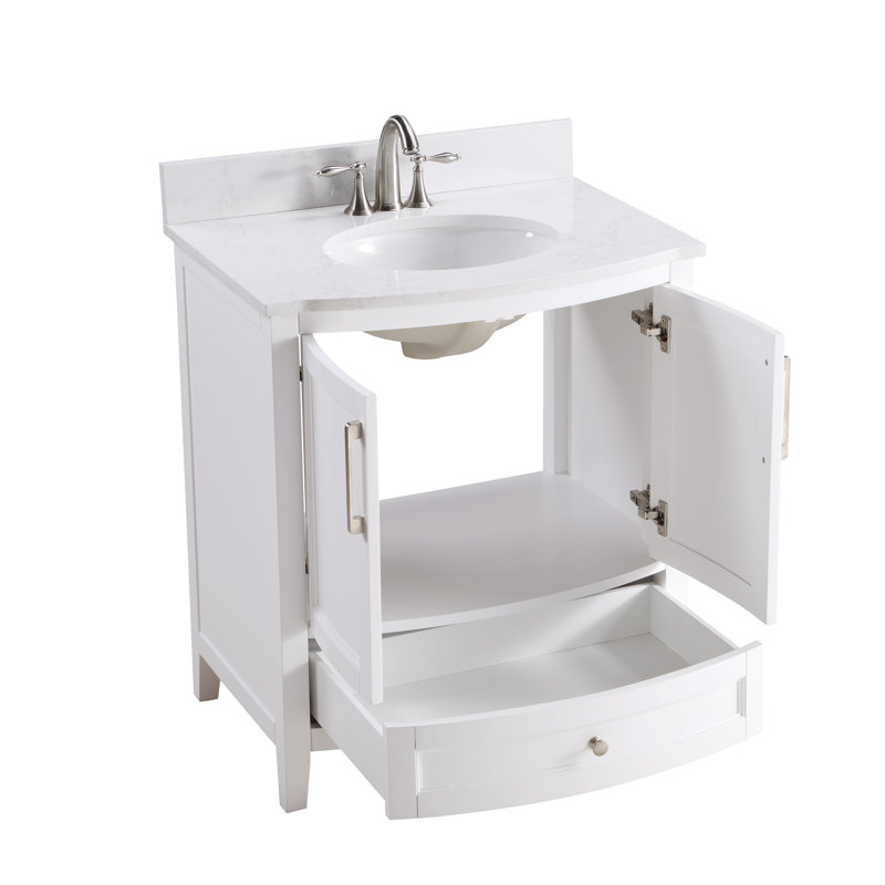 Aleeshba 30'' Single Bathroom Vanity with Engineered Stone Top