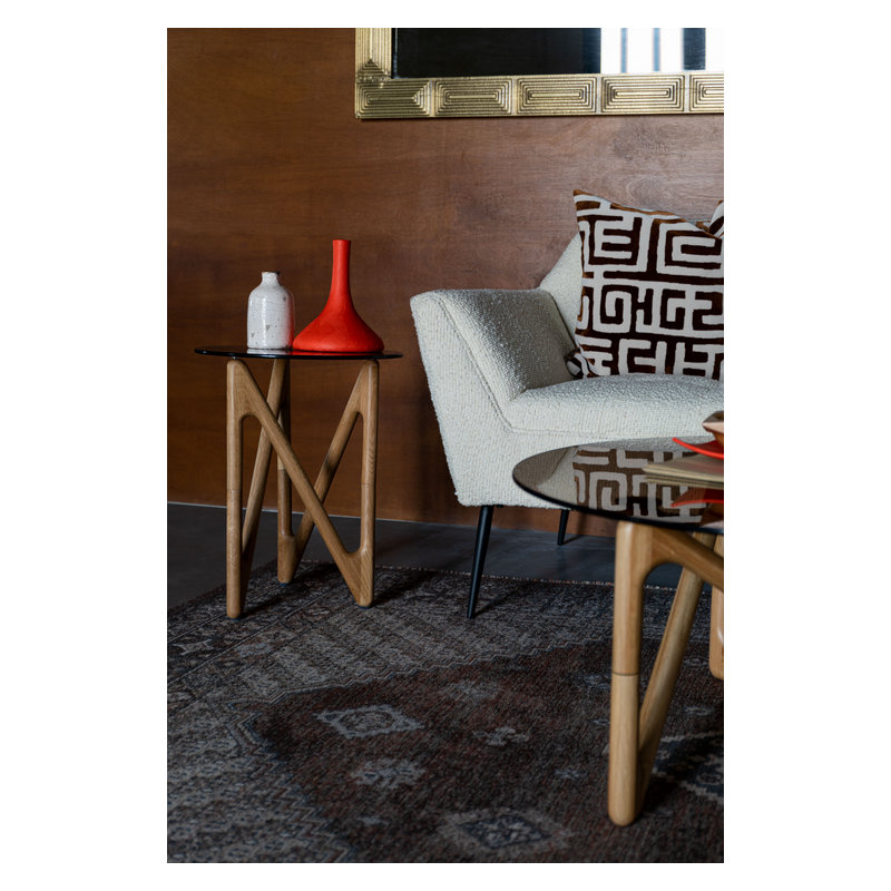 Naia Glass Single End Table, Natural
