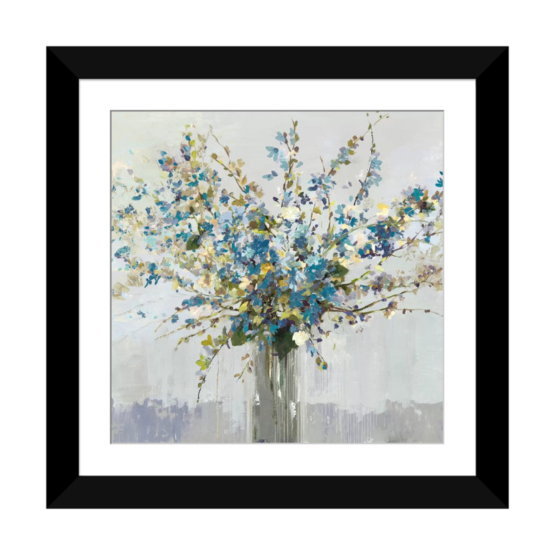 «Bouquet» par Allison Pearce - estampe numérique sur toile tendue avec châssis, H 24 po x l 24 po x P 1 po, Blanc