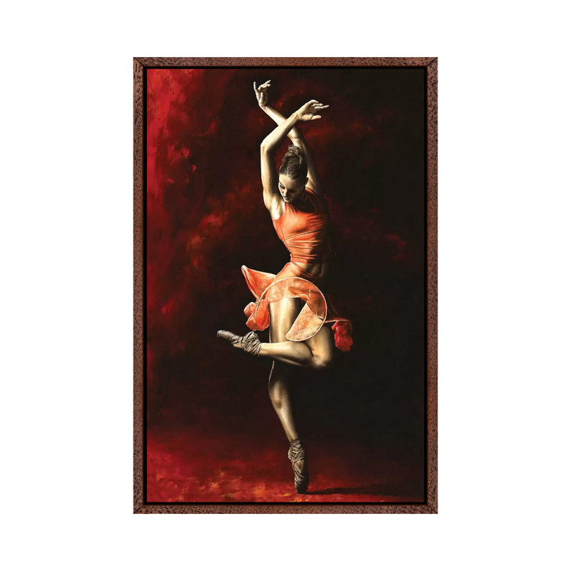 The Passion Of Dance by Richard Young - Painting on Canvas, Classic Brown Wood Framed, 101.6 cm H x 66.04 cm W