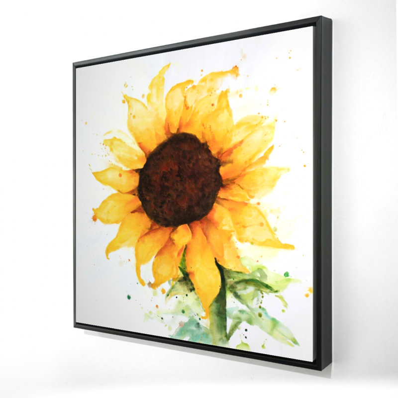 Sunflower Framed Canvas | Rustic Floral Botanical Home Decor