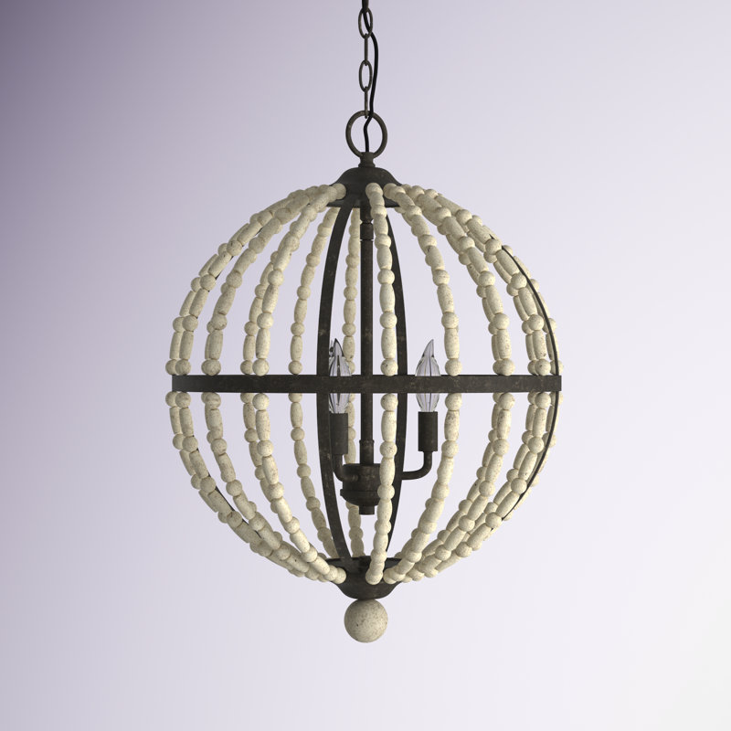 Luminaire suspendu sphérique unique à 3 lumières Socorro