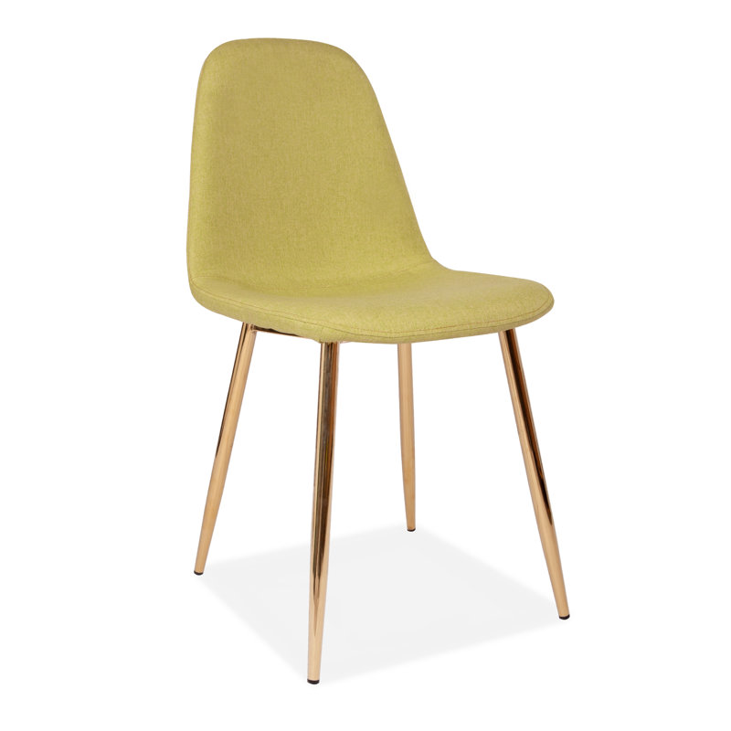 Jordon 49cm H Polyester Blend Upholstered Side Chair, 1, Olive Green, Gold