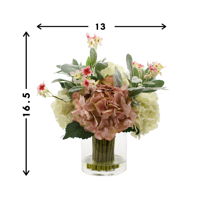 Pink and White Hydrangea Arrangement