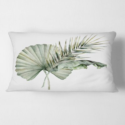 Tropical Bouquet with Banana Palm and Coconut Leaves Rectangular Pillow Cover & Insert