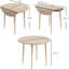 Table de salle à manger pliante, table rabattable à abattants pour petits espaces, table de cuisine ronde pliable avec pieds en bois, chêne-1750758562