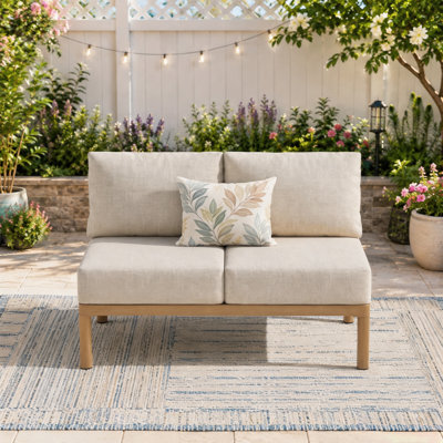 Canapé modulaire 2 places en aluminium pour terrasse, beige
