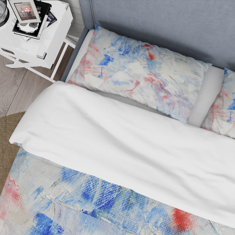Blue Abstract Composition - Ensemble de housse de couette moderne - Microfibre de polyester