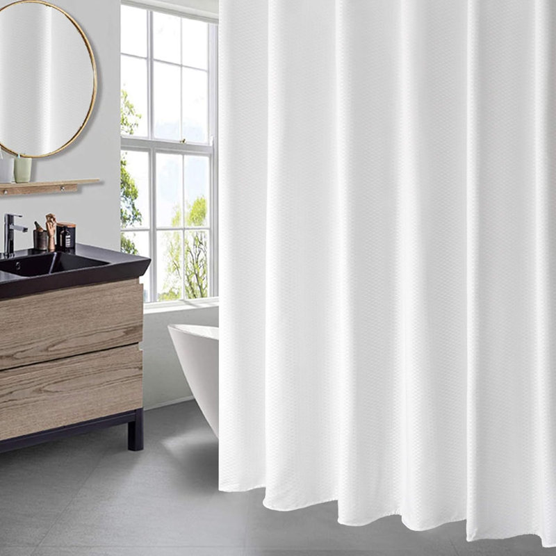 Rideau de douche Waffle Weave Polyester, Blanc