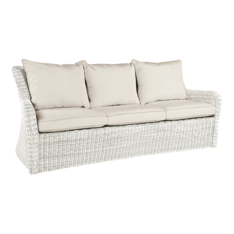 Sag Harbor Outdoor 3 - Seat Patio Sofa, Classic White, Canvas 5453