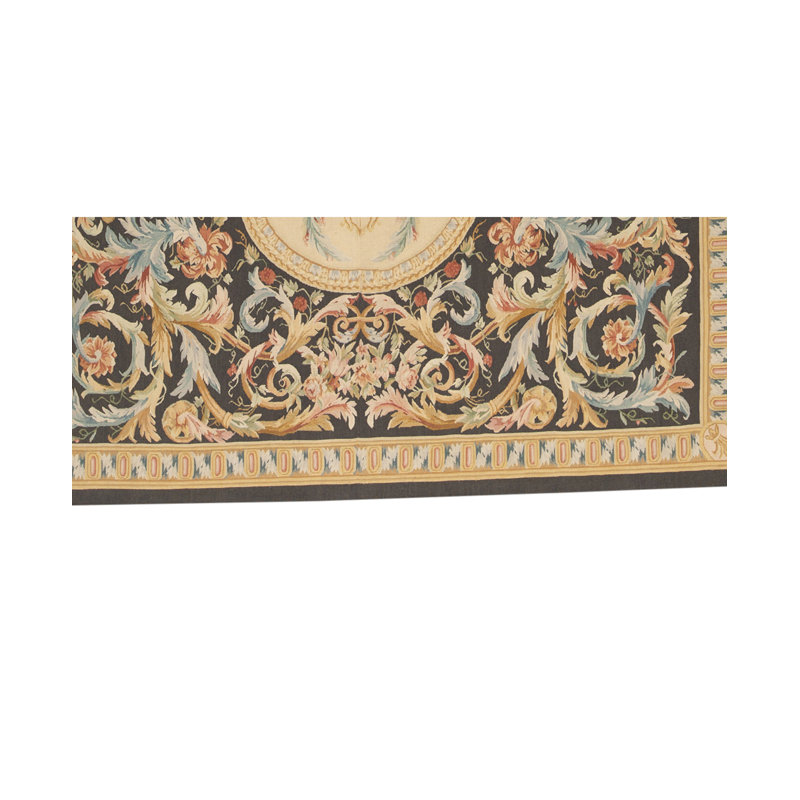 Hand-Knotted High-Quality Cream and Gray Area Rug