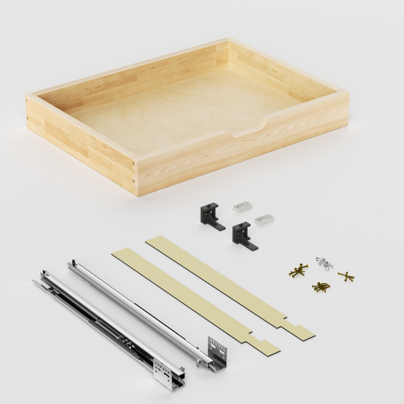 Tiroir à fermeture en douceur pour armoires de cuisine et garde-manger Rashun, H 4 po x l 28,5 po x P 20,98 po