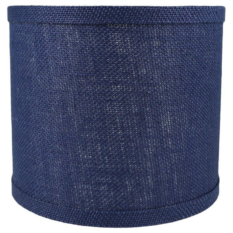 Ganya Burlap Drum Lamp Shade, Navy Blue, 7" H x 8" W x 8" D