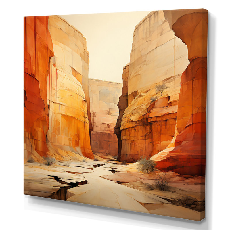 «Bold Landscape Canyon Desert V - Canyon», art mural encadré, H 24 po x l 24 po x P 1 po, Toile tendue