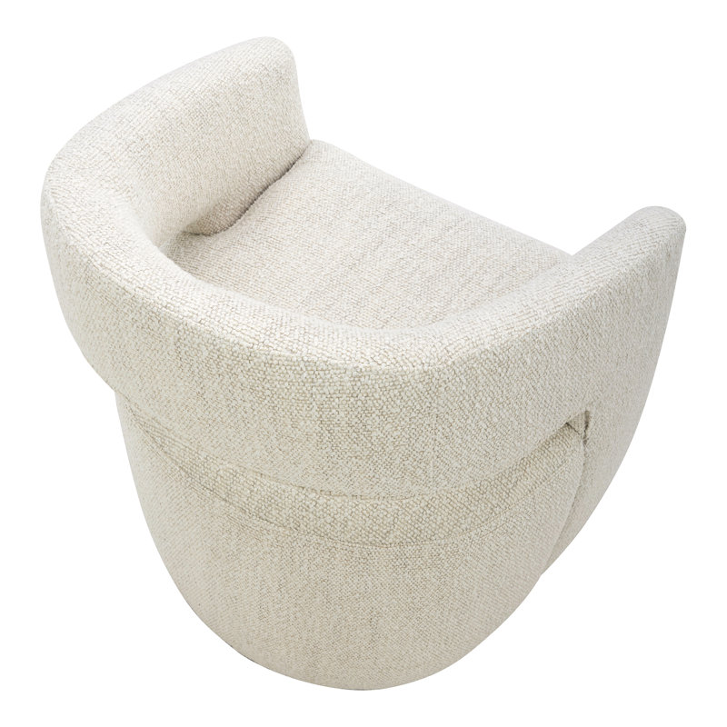 Camino Performance Fabric Rolling Arm Chair, Off White Boucle