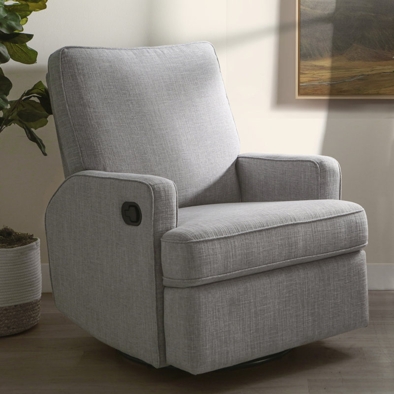 Tucker Swivel Reclining Glider, Gray Polyester Blend