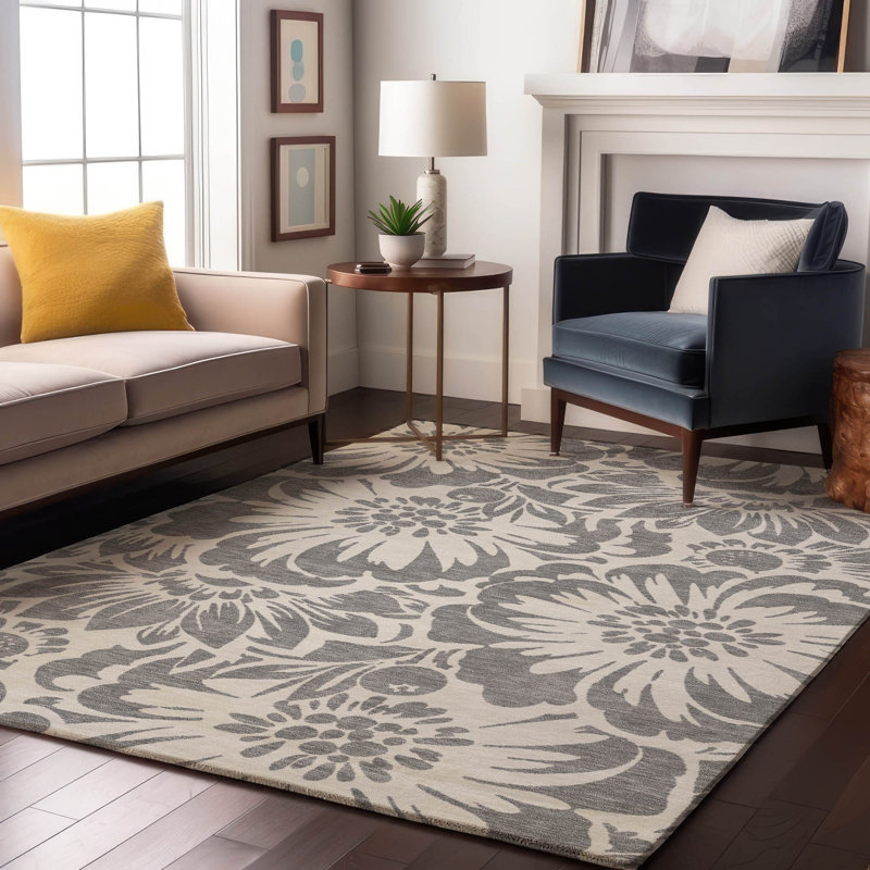 Tapis rond lavable à la machine de qualité supérieure 8 pi x 8 pi Cerrito AMF551, Rectangle 5 pi x 7 pi 6 po