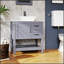 Meuble-lavabo gris 30 po avec miroir et plateau durable, doté d'une surface résistante aux égratignures et aux taches pour une beauté durable.