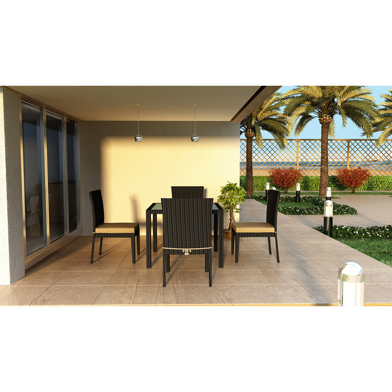 Urbana Outdoor 9 - Piece Dining Set with Cushions, Canvas Charcoal Sunbrella® Canvas, 29.5" H x 59" W x 59" L