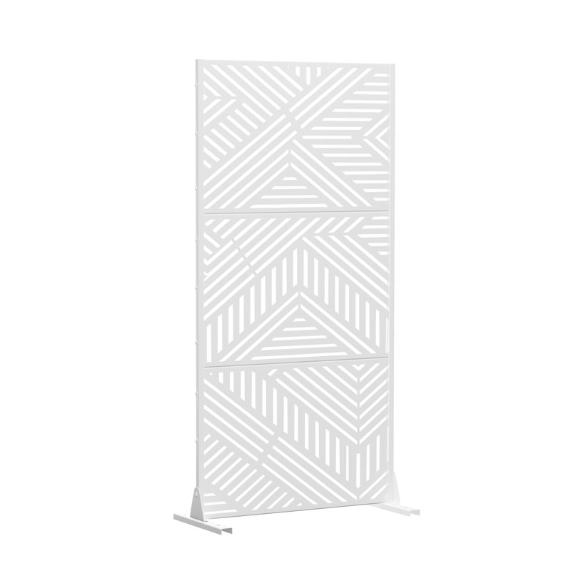 Paravent d'extérieur en métal, Blanc, H 72 po x l 35 po x P 16 po