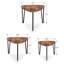 Ensemble de 3 tables basses gigognes industrielles avec tables de bout empilables et tables de chevet rétro pour le bureau à domicile
