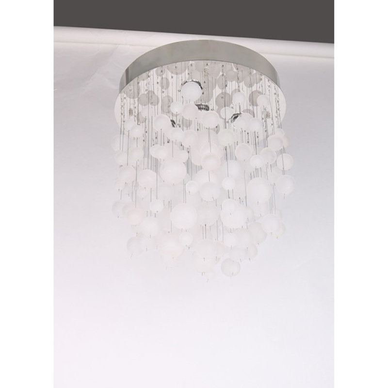 Lustre illusion d'intérieur Alan Mizrahi, Nickel brossé, Transparent, 31.5" Width x 31.5" Depth x 26" Height