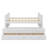 Full-Size Wooden Captain's Daybed With Twin Roll-Out Bed And Three Drawers For Storage-12587265