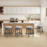 Upholstered Swivel Solid Wood Frame Bar Stool