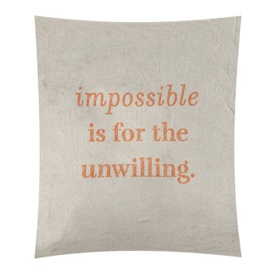 Tapisserie quote « impossible à écrire » en polyester