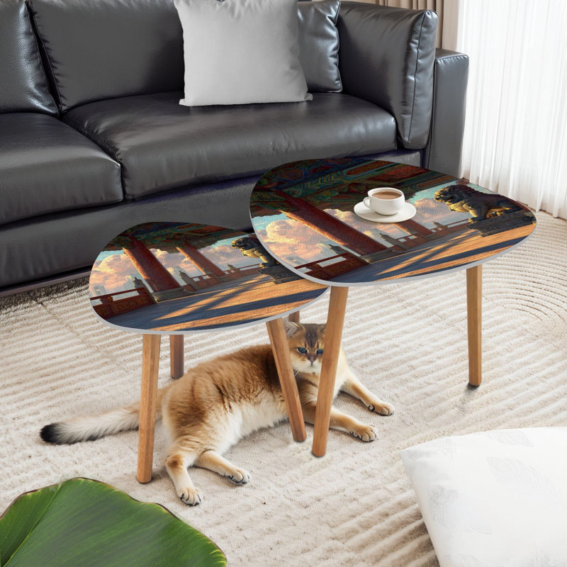 Ensemble de 2 tables basses gigognes Triangle